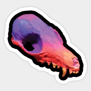 Sunset Fox Skull Sticker